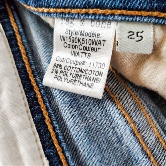 Rag & Bone Dre Distressed Jeans in Watts Size 25 - Picture 7 of 8
